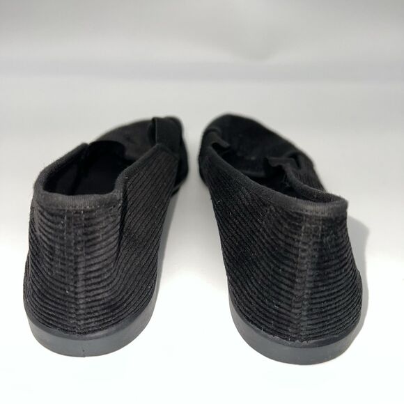 VTG NWOB Women's Flying Colors Black Corduroy Smoking Flats Almond Toe Shoes 8 - Picture 4 of 7